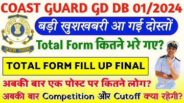 Coast Guard Navik GD DB 01/2024 Batch Total Form Fill Up | Coast Guard Competition & Cutoff Analysis