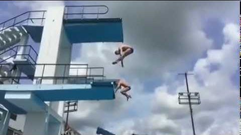 Plataforma de Trampolín se rompe en pleno clavado sincronizado