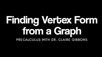 Finding Vertex Form of a Quadratic Function from a Graph