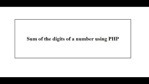 Sum of digits of a number | PHP Tutorials
