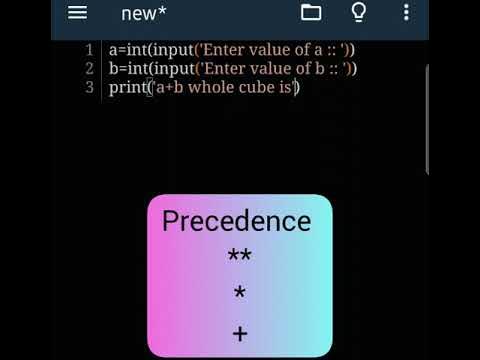 Python code to calculate a+b whole cube - YouTube