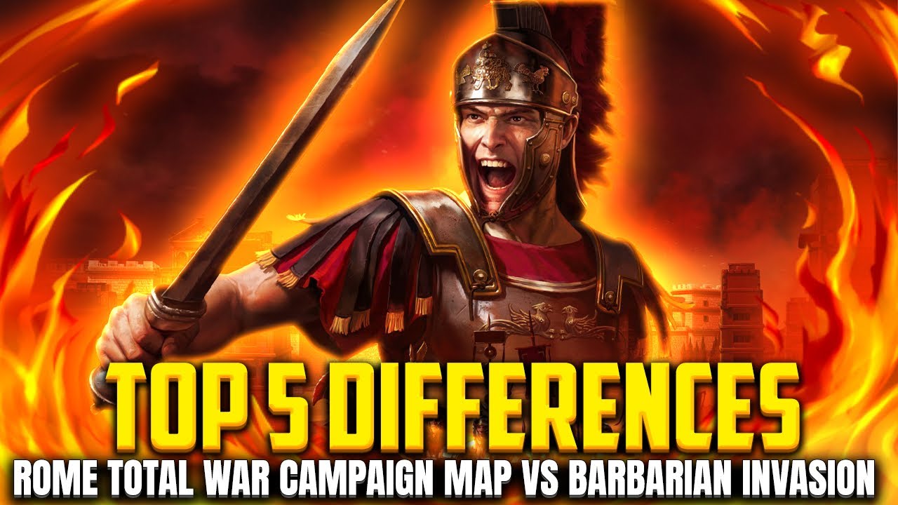Top 5 Differences - Rome Total War Map vs Barbarian Invasion Map