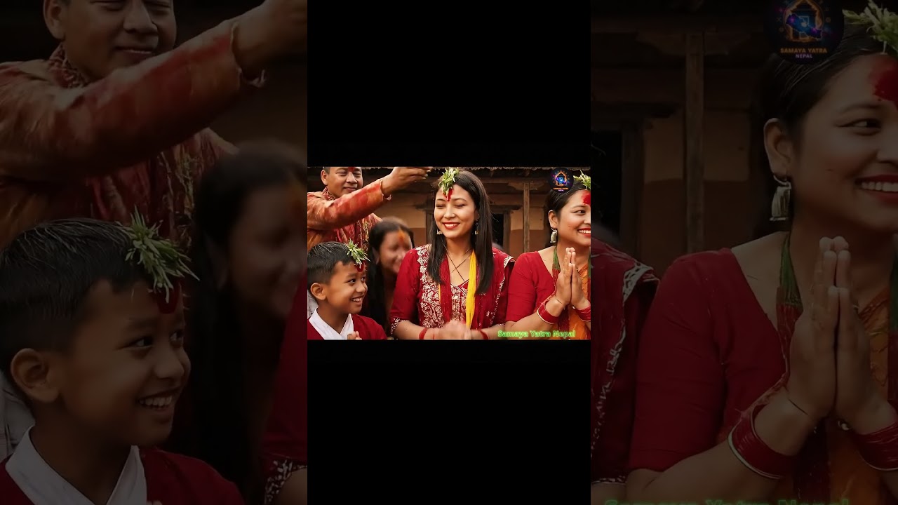 🙏Dashain Tika with Mantra🕉️& Blessings⚡Dashain Tika jamara🌄Dashain 2025✨Nepali Dashain ceremony🌟veo3