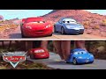 Recreando la carrera de Rayo MacQueen y Sally con autos de juguete | Pixar Cars