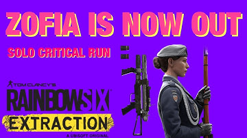 ZOFIA Is Finally Out Solo Critical Run - Rainbow Six Extraction