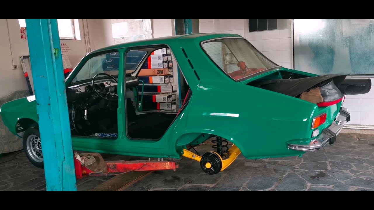 #6 Am montat parbriz, luneta, bord inceput interior, Dacia 1300 L Verde Restaurare.