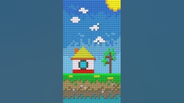 Pixel sunshine landscape space Animated