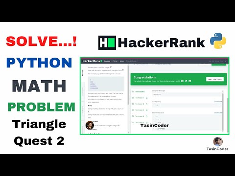 Triangle Quest 2 (Math) | HackerRank problem in python hindi salutation @TasinCoder #hackerrank