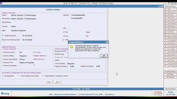 how to create a company in busy accounting software
