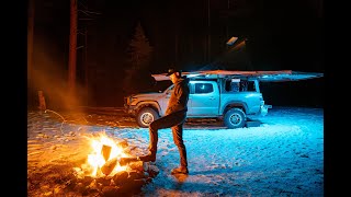 SOLO Truck Camping in Montana - Super Pacific X1 & Dutch Oven Cooking (ASMR)
