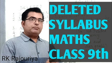 Maths Deleted Syllabus Class 9th #maths #rkr #rkrajouriya