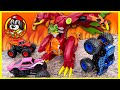 Monster jam toys evolution  scavenger hunt easter egg challenge dragonoid  color change trucks