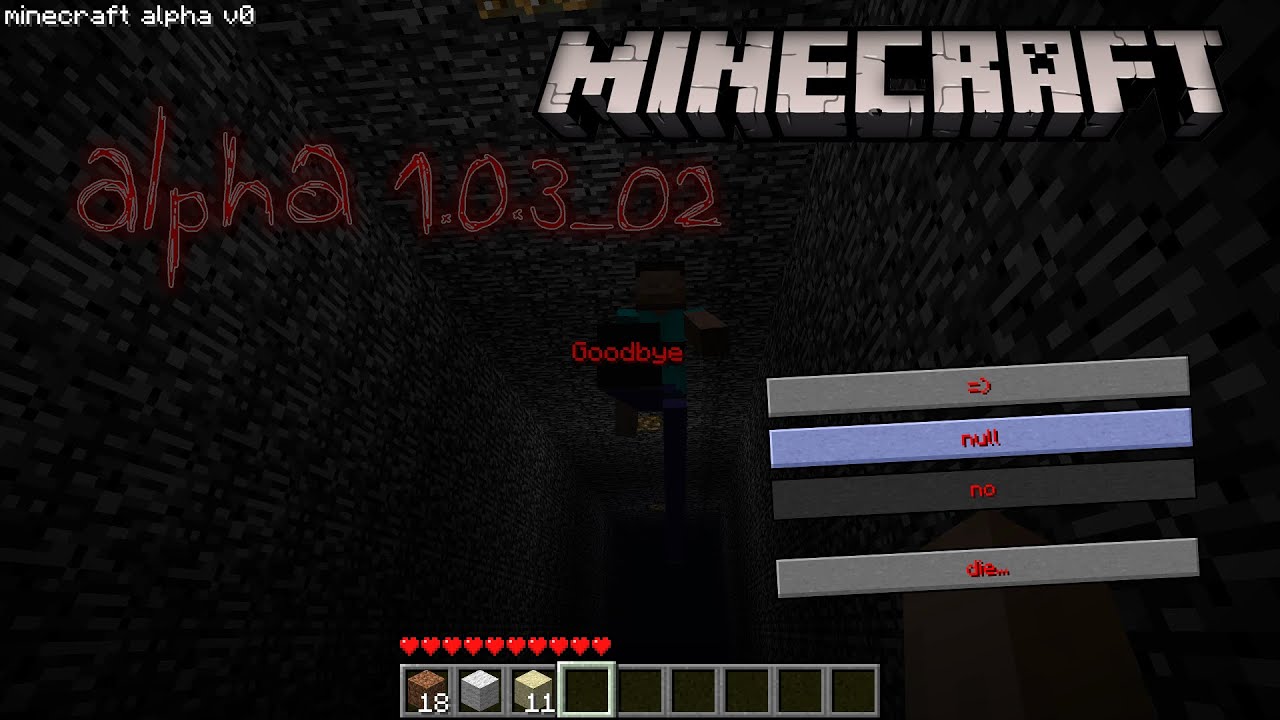 Minecraft alpha 1 0 3 02 youtube