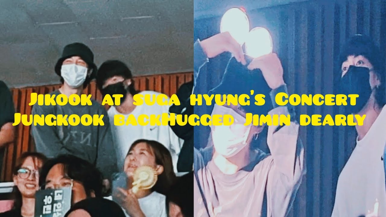 Jikook at suga hyung's Concert || Jungkook hugging Jimin from behind ...