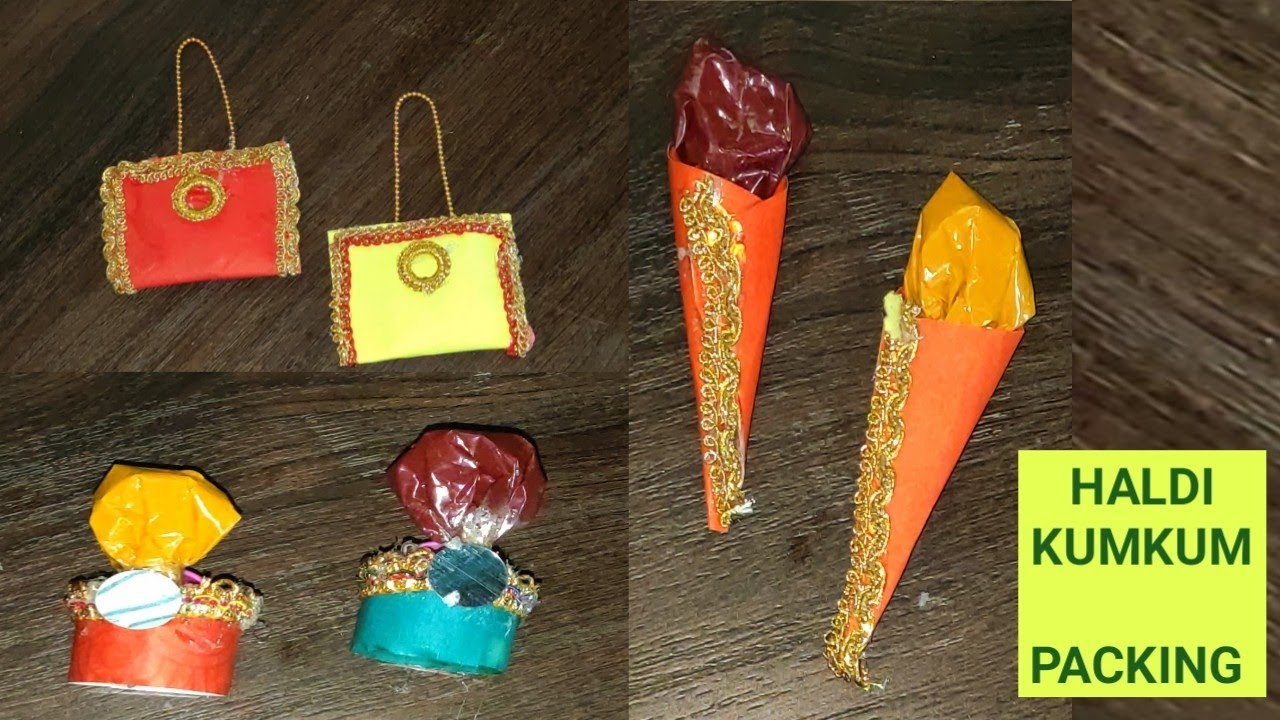 DIY, haldi kumkum pakets packing ideas