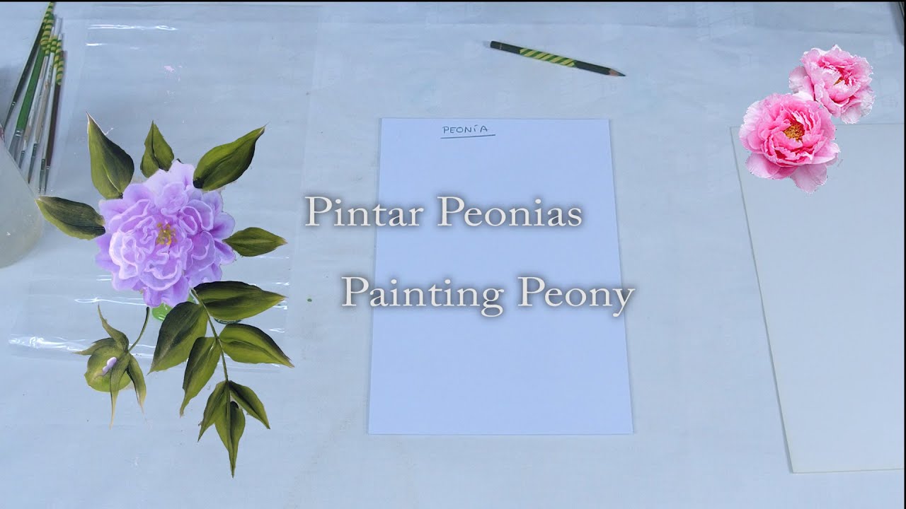 Pintar Peonias . Painting Peony one stroke YouTube