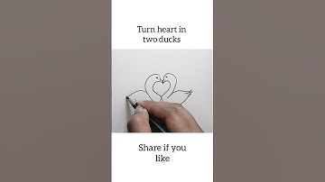How to draw two ducks from a heart #shorts #howtodraw #drawing #heartdrawing #duckdrawing