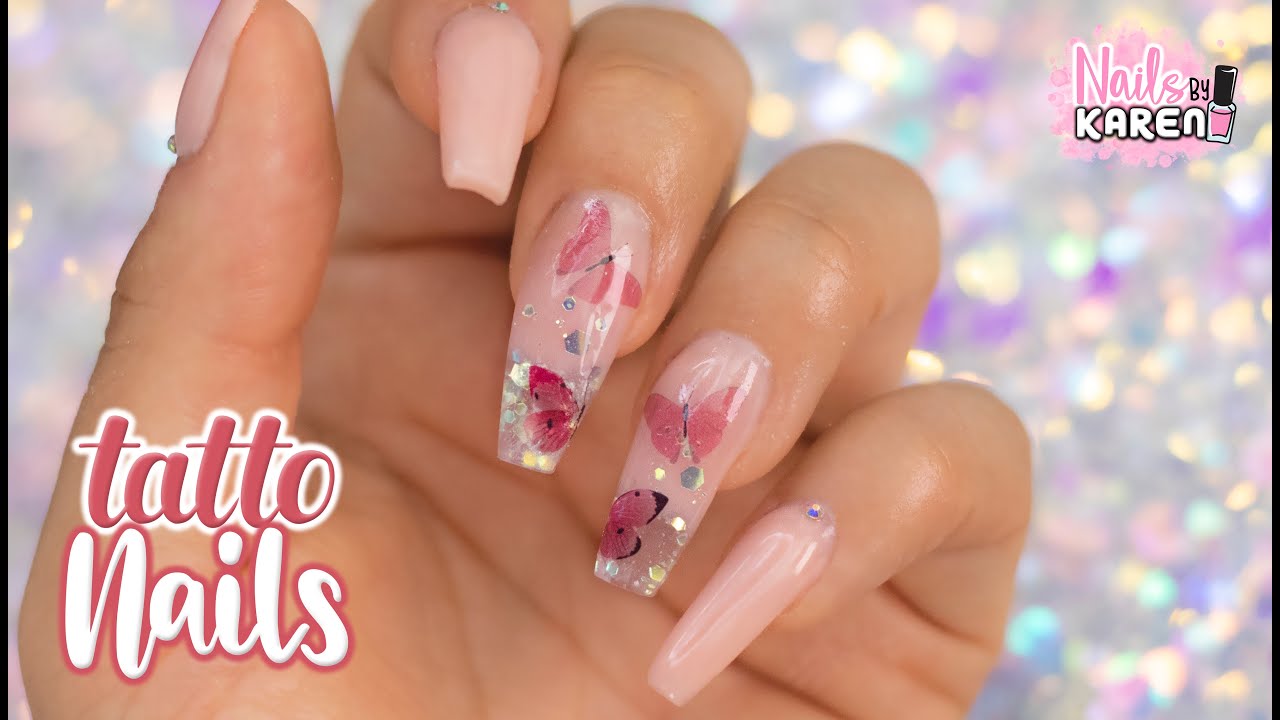 DISEÑO de UÑAS ACRILICAS con MARIPOSAS | Tatto Nails - thptnganamst.edu.vn