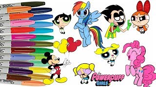 Powerpuff Girls Coloring Book Compilation Bubbles Buttercup Blossom Teen Titans Go My Little Pony