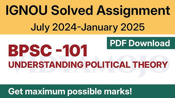 IGNOU BPSC 101 Solved Assignment 2024-25 PDF Download | English Medium | Vidyamojo