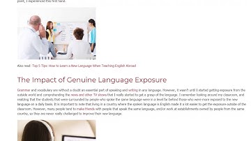 Why Exposure is Important when Learning a Second Language | ITTT TEFL BLOG