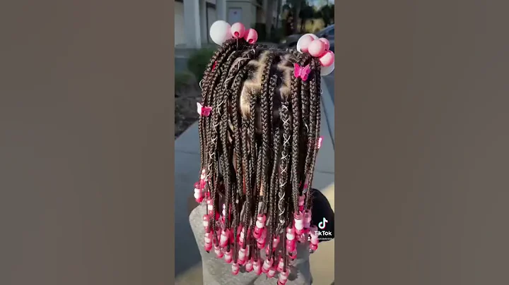 Half up half down / tribal braids for kids with colorful pink beads 💖💎✨ @ absolutebraids