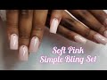 Wedding Nails |Soft Pink Simple Bling Set| Client Work|