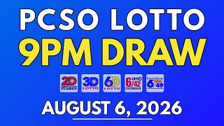 PCSO Lotto Result Today August 6, 2026 | 9PM LIVE Results