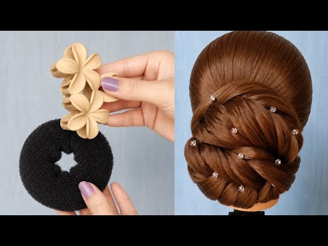 Beautiful bun hairstyle for long M hair | Quick & easy hairstyle | reception hairstyle| Bun |