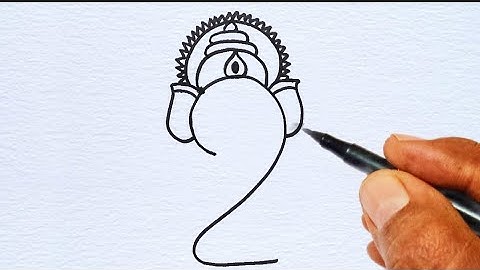Easy Lord Ganesha drawing from 2 number // Easy Lord Ganesh chaturthi drawing  // Ganpati drawing //