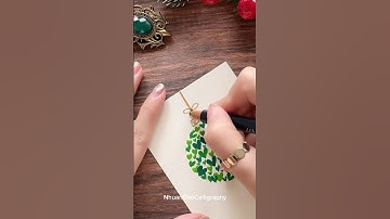 DIY Christmas Card with Me🎄 #shorts #nhuandaocalligraphy #christmascard