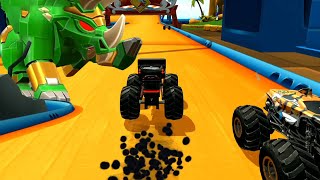 Hot Wheels Unlimited Epic Racing Monster Trucks Leave Sticky Oil