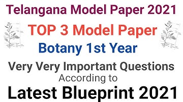 Top 3 Model papers of Botany 1st Year| Botany 1st Year Model paper 2021| TS Model paper 2021