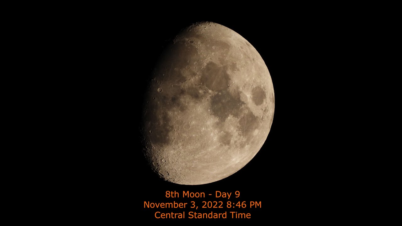 Moon Phase November 3 2022 8 46 PM CST 8th Moon Day 9 YouTube Moon Phase November 3 2022 8 46 PM CST 8th Moon Day 9 YouTube