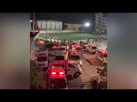 Video Cảnh hàng đoàn xe cứu thương đưa công nhân ở Bắc Giang... - youtube