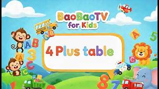 4 Plus Table for Kids | Addition with 2 | Educational Video for Toddlers | BaoBaoTV