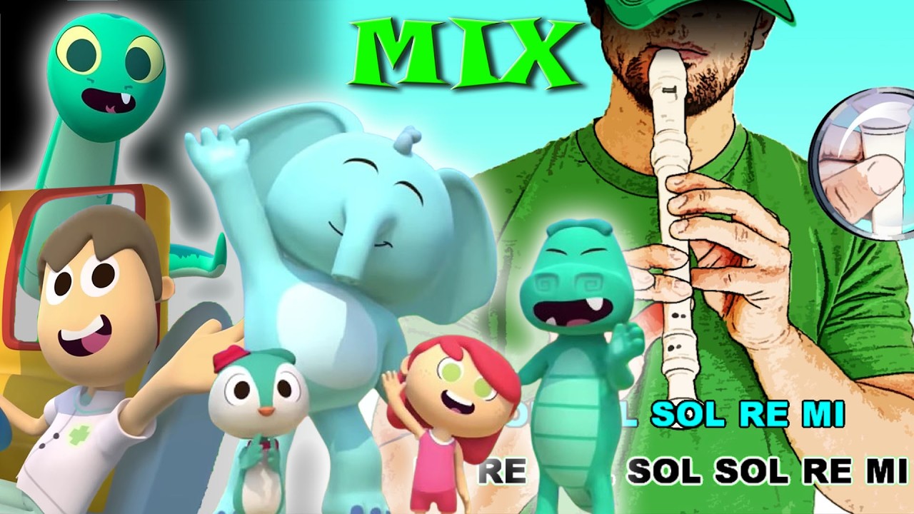 Canciones del Zoo - Flauta MIX | 3 Famosas Canciones Infantiles en Flauta Dulce | Tutorial | Karaoke