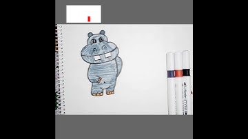 easy hippo drawing for kids||Animal drawing||cute drawing ideas#easy #animals#drawing #shorts#viral