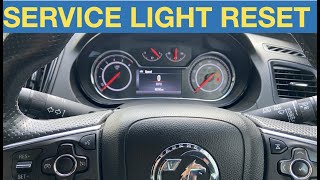 Vauxhall Insignia service light / oil change due reset procedure Code 82
