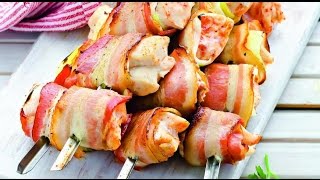 Шашлычки из курицы с луком пореем Шашлычки из курицы с луком пореем