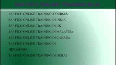 SAP FICO ONLINE TRAINING IN UK