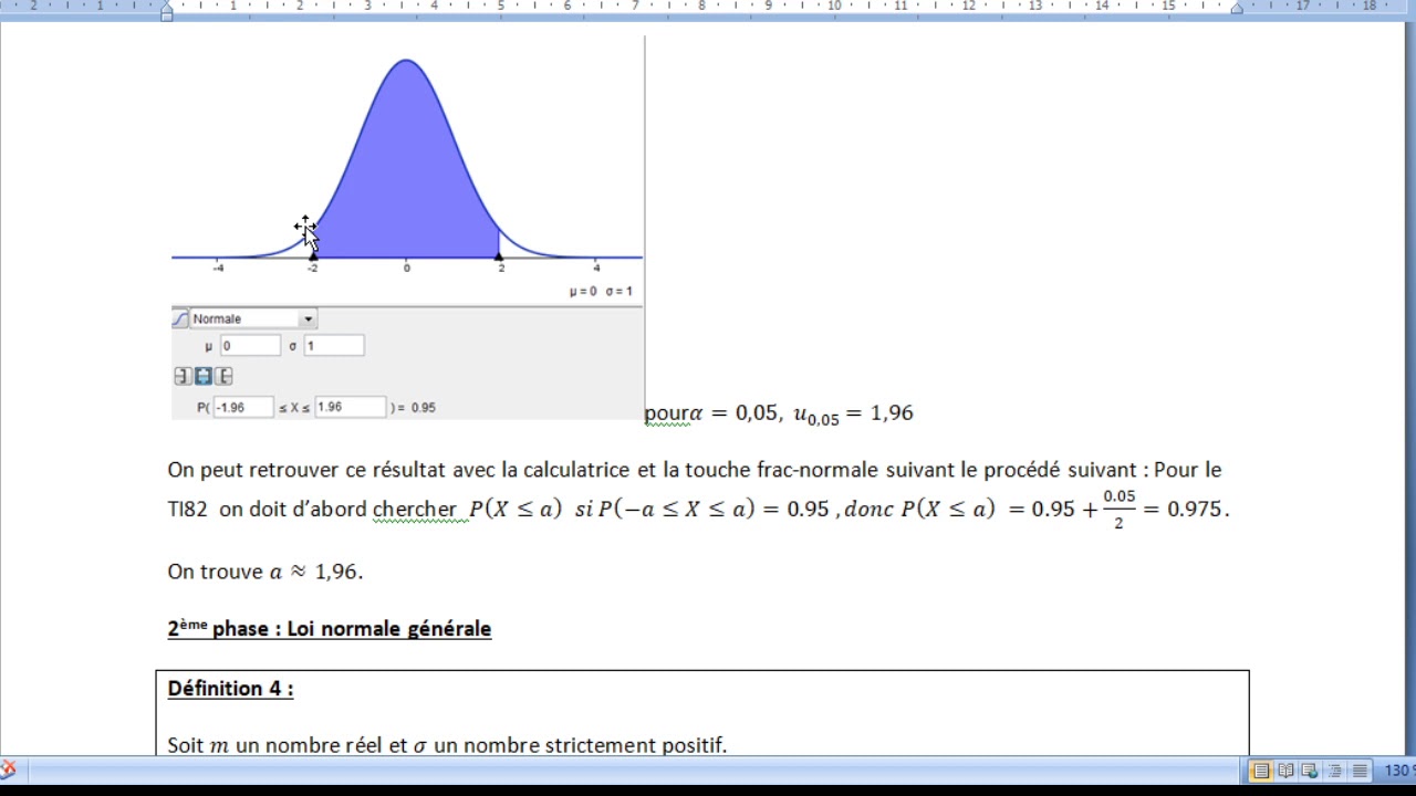 ts utilisation de la ti 82 ou 83 loi normale fracnormale ou inverse ...