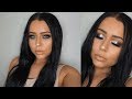 Full GLAM Silver &amp; Black Smokey Eye Makeup Tutorial