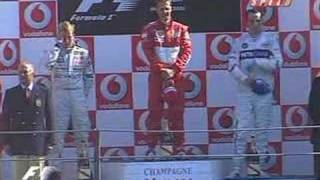 Michael's last race ever as a formula 1 driver in this ferrari's home
grand pix. was really emotional podium ceremony and it too bad that
there wa...