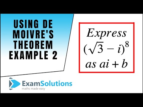 Using de Moivre&rsquo;s Theorem - Example (2) : ExamSolutions Maths Revision Tutorials