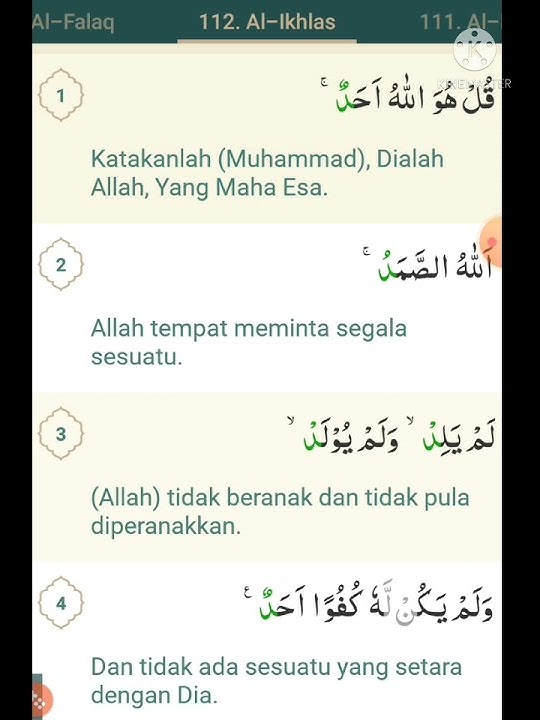 Al Ikhlas dan Artinya
