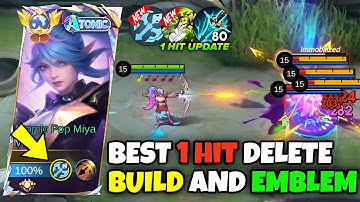 BEST RECOMMENDED MIYA 1 HIT BUILD AND EMBLEM 2025! NEW UPDATE!!!🔥 - mobile legends