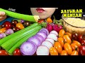 ASMR (SAYURAN MENTAH) RAW VEGGIE ((CELERY, RAW ONION, RADISHES, TOMATOES, EGGPLANT)