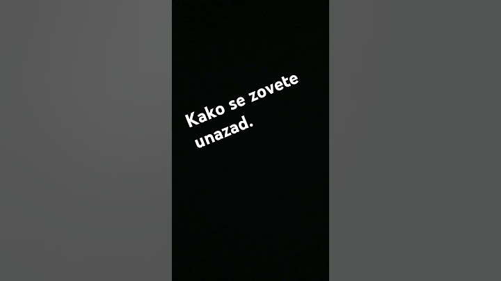 Kako se zove te unazad?