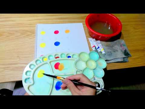 水彩三原色混色教學/How to get new colors from 3 primary colors with watercolor